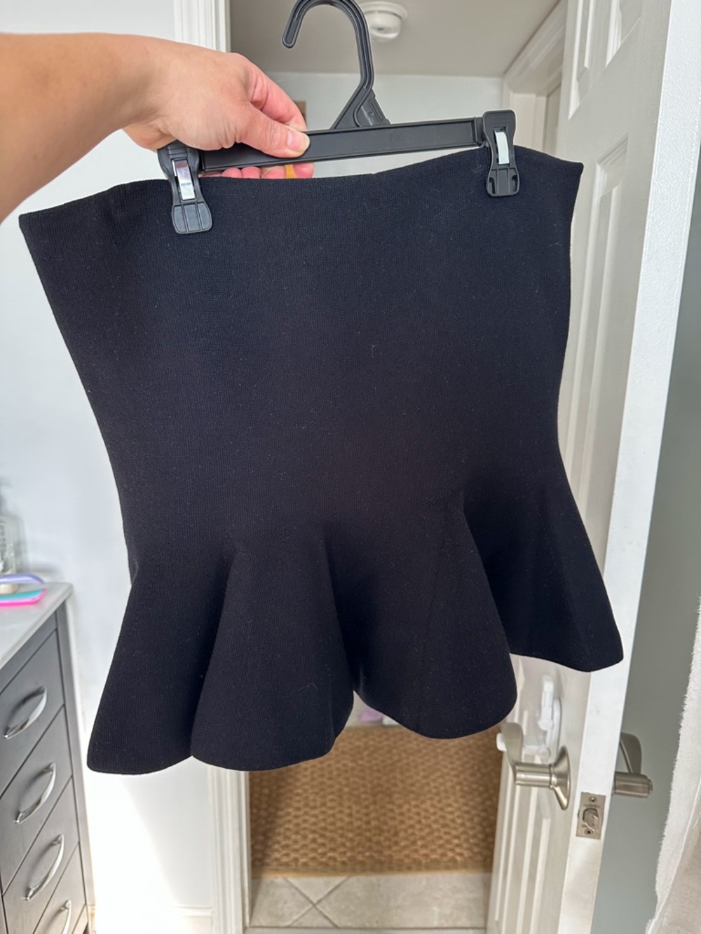 Black Peplum strapless top -